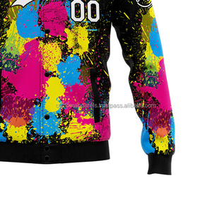 Chaqueta universitaria personalizada para ferias comerciales, cuello alto, con logotipo de decoración bordada en la parte delantera, para el diseño de fiestas - Product Image 6