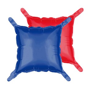 Globos Cuadrados Bicolor Rojo y Azul de 60 cm para Fiestas, Paquete de 12 Unidades - Product Image 1