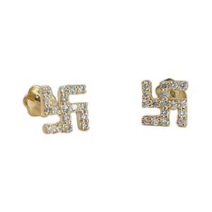 Pendientes de aro de oro amarillo de 10K/14K/18K con diamantes cultivados en laboratorio, Nueva joyería de lujo a la moda para mujer - Product Image 5