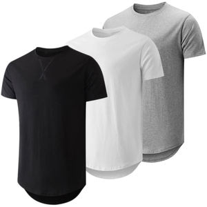 Venta al por mayor personalizado peso pesado de gran tamaño 100% algodón cuello redondo hombres camisetas Streetwear deporte gimnasio estilo Vintage marca de impresión - Product Image 3