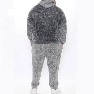Conjunto Deportivo de Invierno con Capucha para Hombre, Estilo Casual, Lavado Ácido, 100% Algodón, Personalizable con Marca - Product Image 2