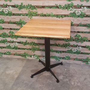 BCFBC03 - Meubles de salon modernes et durables, table basse carrée en bois naturel avec pieds en fer - Product Image 1