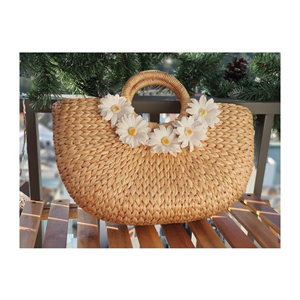 Hot Sale Women's Water Hyacinth Handmade Bag 100% Water Hyacinth Bag Straw Bag Seagrass <b>Handbags</b> Vietnam - Product Image 1