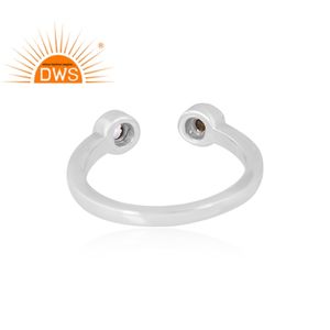 Última venta plata esterlina 925 pirita natural y cristal de cuarzo piedra preciosa anillo que se puede abrir fabricante de joyería personalizada - Product Image 2