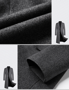 เสื้อโค้ทขนสัตว์มีฮู้ดคอตั้งสำหรับผู้ชายสำหรับฤดูหนาวและฤดูใบไม้ผลิ - Product Image 6