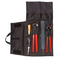 Herramientas de cuero hechas a mano para habitación de tachuelas, billetera enrollable, juego de herramientas Hilmar Premium con funda de cuero, herrajes para caballos