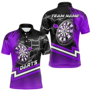Polos de talla grande para hombre, polos de manga corta con nombre de equipo personalizado de talla grande, camisetas holgadas informales con botones de solapa - Product Image 3