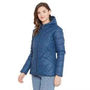 Chaqueta Acolchada de Nailon para Mujer, Invierno 2025, con Capucha y Cremallera, Mangas Largas, Transpirable, Decorada con Botones, Relleno de Algodón - Product Image 1