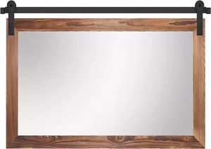 Azora Industries Hot Seller Miroir d'habillage en forme de vague avec cadre en bois marron mural personnalisé long irrégulier incurvé par gribouillis - Product Image 2