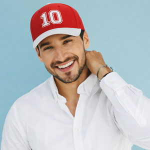 หมวกเบสบอลแบบ 5 ชิ้น ต่อผ้าสองสี ยี่ห้อ OEM สำหรับทุกเพศ  ปักโลโก้ตามสั่ง กีฬา กันน้ำ ผ้าฝ้าย สำหรับกิจกรรมกลางแจ้ง ทรงโค้ง - Product Image 2