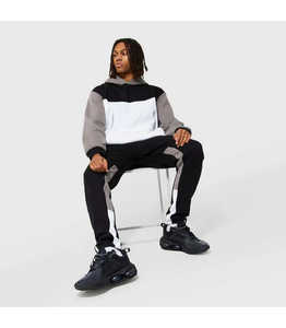Street Crewneck Cotton Polyester Sportswear Tracksuit Wholesale Custom Tracksuit for Mens Hoodie and Slim Fit <b>Pants</b> Sweatsuits - Product Image 4