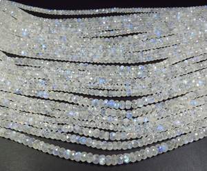 ลูกปัดพลอยมูนสโตนธรรมชาติขนาด3-4มม. ตัดเป็นชิ้นเล็กสีรุ้ง14 "เส้น - Product Image 4