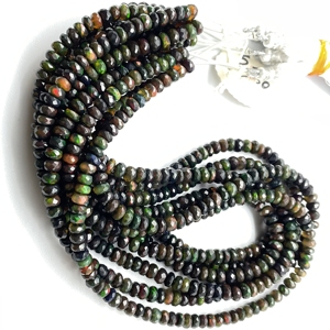 Vente en gros d'opale éthiopienne noire à facettes perles en forme de rondelle 5.5-6.5 MM pierres revêtues d'opale éthiopienne prêtes pour magasin de détail - Product Image 5