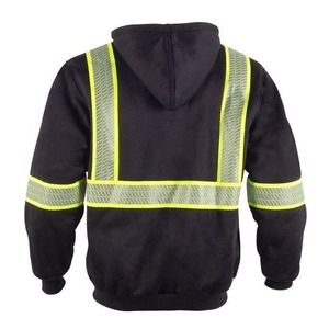 Class 3 Hi Vis <b>Jackets</b> <b>Thick</b> Reflective Polyester Safety Sweaters with Hood Customizable Logo High Visibility <b>Fleece</b> Hoodie - Product Image 6