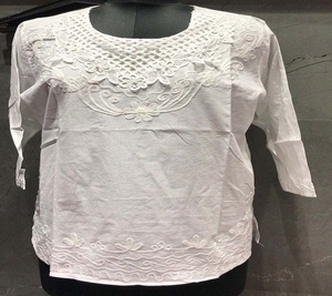 Top de mujer de trabajo bordado 100% algodón para uso de fiesta para exportación mundial del fabricante indio - Product Image 1