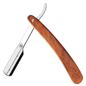 Rasoir droit avec manche et lame en acier inoxydable, lame unique pour barbier, rasage du corps, du maillot et du visage - Product Image 1