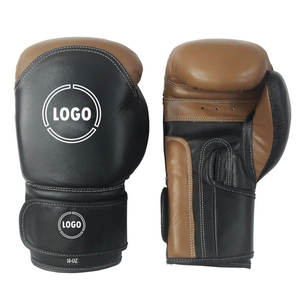 Gants de boxe professionnels hautement respirants avec fermeture auto-agrippante, tailles personnalisables, en cuir véritable, style uni, longueur opéra pour - Product Image 1