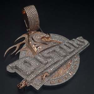 จี้เงินแท้ 925 ทรงกลม ประดับเพชรโมอิสซาไนต์ พร้อมใบรับรอง GIA สไตล์ฮิปฮอป สำหรับผู้ชายและผู้หญิง - Product Image 6