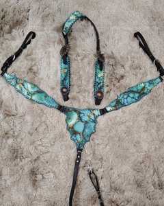 Lujo personalizado Premium Western Horse Headstall Pecho Collar Alta calidad Equitación ecuestre Cuero Diamantes de imitación Caballo hecho a mano - Product Image 1