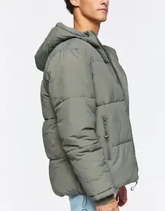 Zip-Up Hooded Puffer Jacket Hochwertige Herren Reflective Full Zipper Herren Bomber jacke. Neuestes Design
