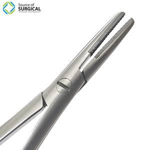 Castroviejo Porte-aiguille incurvé en titane doré de haute qualité Pince à épiler à sourcils de type verrouillage avec pointe pointue - Product Image 4