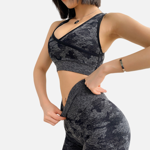 Cravate teinture sans couture Yoga ensemble deux pièces ensemble femmes sport soutien-gorge haut taille haute Yoga pantalon jambières d'exercices Sexy dos vêtements de sport - Product Image 2