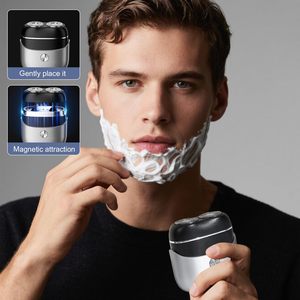 Afeitadora Eléctrica Recargable USB para Hombre, Mini Afeitadora de Doble Cabezal para Viaje, Uso en Seco y Húmedo, Resistente al Agua IPX7, Cuchilla Doble Azul, Lavable - Product Image 4