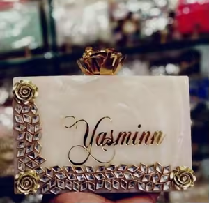 กระเป๋าคลัทช์เรซิ่นสำหรับผู้หญิงกระเป๋าคลัทช์กระเป๋าถือแฟชั่นปาร์ตี้งานแต่งงานด้วยงานฝีมือรูปพระจันทร์เสี้ยว - Product Image 5