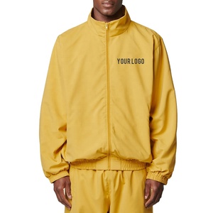 Custom Made Casual Styled Stand Collar <b>Track</b> <b>Jacket</b> Yellow Black Breathable Windproof Polyester Nylon Fabric Shell <b>Jacket</b> - Product Image 1