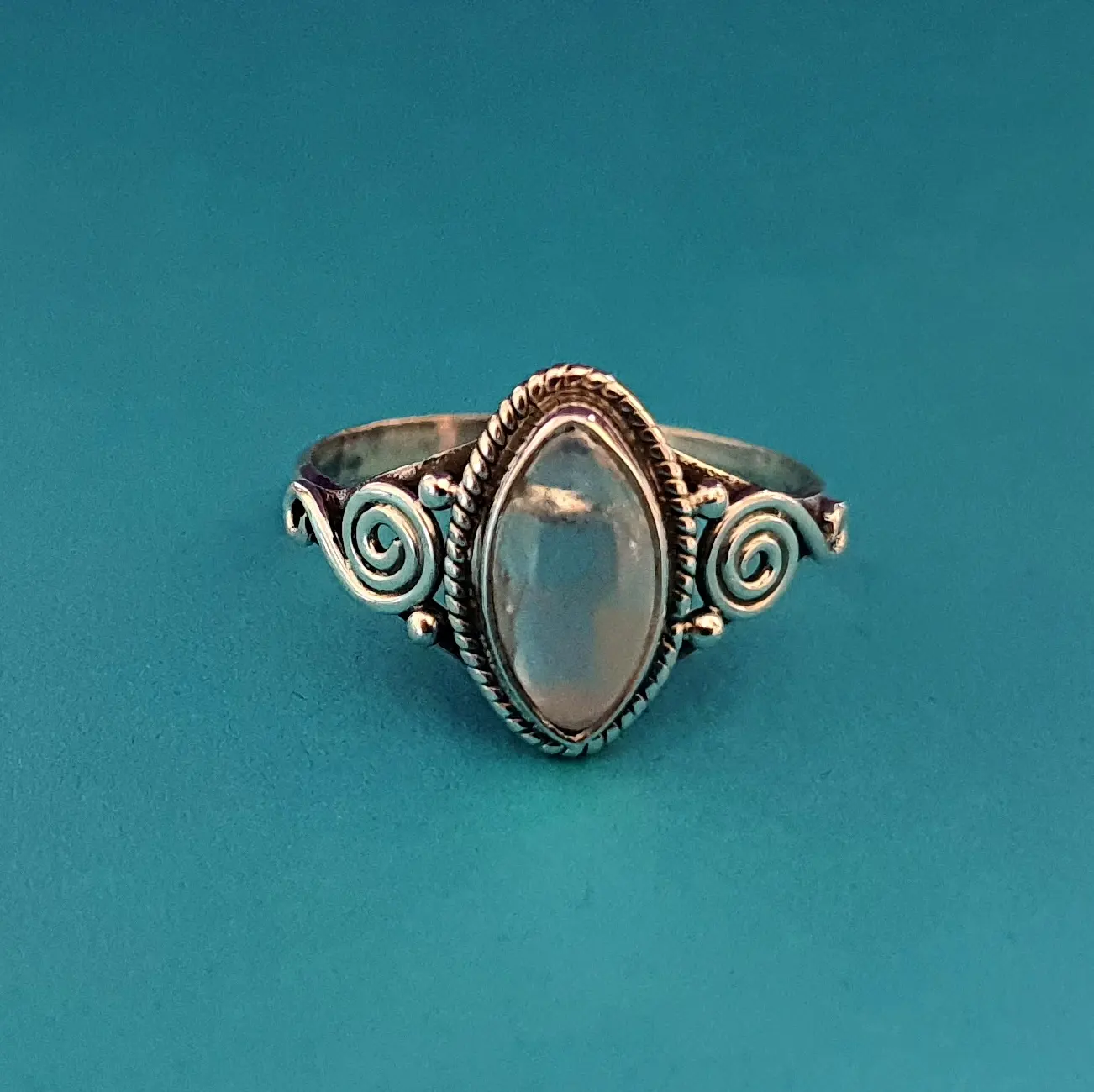 Invoke the Goddess with Handcrafted Rainbow Moonstone Gemstone with 925 Sterling Silver for Women