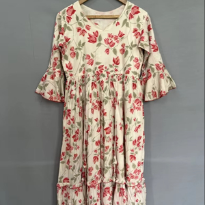 เดรสยาวแขนกุดยาวสำหรับผู้หญิงเดรสลำลองพิมพ์ลายดอกไม้ฤดูร้อน - Product Image 1