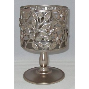 Support votif élégant en verre avec base en bois bordure supérieure forme ronde table maison restaurant et hôtel fournitures décoratives - Product Image 6