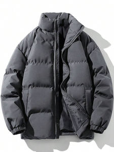 Chaqueta Acolchada Reversible para Hombre, con Cuello Alto, Gruesa, de Algodón, Informal, con Cierre Frontal y Estampado, Ecológica, para Invierno - Product Image 5