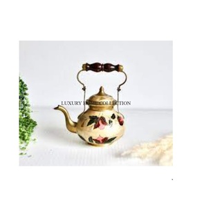 กาน้ำชาทองเหลืองดีไซน์แบบมาตรฐานสไตล์วินเทจทำให้เป็นชุดเครื่องครัวโบราณที่ยอดเยี่ยม - Product Image 1