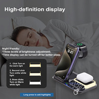Multifunctionele 6-in-1 telefoonoplader, 5-in-1 draadloze oplader met wekker voor iPhone
