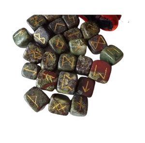 ชุดคริสตัลรูนประดับมังกรแจสเปอร์หินควอตซ์ธรรมชาติสำหรับการทำสมาธิและการป้องกันแบบไวกิ้ง - Product Image 3