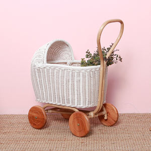Meilleure vente de jouets de simulation pour enfants, poupée en rotin, landau avec roues, petite poussette pour poupées - Product Image 5