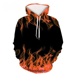 Ensemble Cadeau Homme 3D Réaliste Imprimé Flamme Pullover Sweatshirts Pull à Capuche Sweat Hip Hop Youth Hoody - Product Image 1