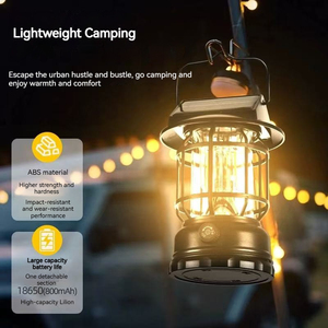 Lanterne solaire extérieure ABS matériel Portable électrique Camping pique-nique randonnée pêche Rechargeable lumière LED IP65 étanche 6000K - Product Image 3