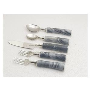 Classic Style Stainless Steel Flatware Cutlery <b>Set</b> with <b>Marble</b> Handle Mirror Tableware <b>Dinnerware</b> for Office Wedding Parties - Product Image 6