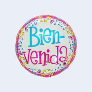 Ballons en aluminium Party Love Bienvenida 45 cm, lot de 12 - Product Image 1