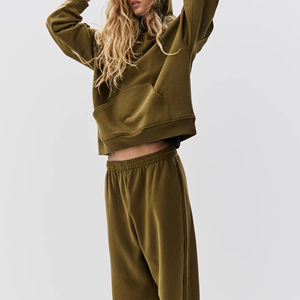 Sudadera con Capucha de Algodón Tejido para Mujer, Estilo Urbano, Holgada, Transpirable, con Logotipo Frontal, Diseño Moderno - Product Image 3