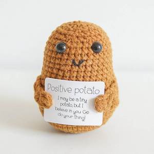 Adornos de algodón hechos a mano al por mayor, lindos muñecos de patata de ganchillo, tarjetas con emociones, estilo pepino, regalo positivo para fiestas - Product Image 3