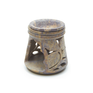 Diffuseur d'arôme sculpté à la main en stéatite naturelle ronde gravée brûleur à mazout artistique pour la décoration de la maison atmosphère relaxante - Product Image 1