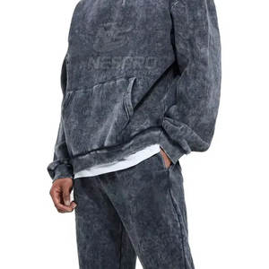 Survêtements délavés à l'acide avec logo personnalisé grande taille pour l'extérieur Survêtements délavés à l'acide avec matériaux durables de dernier style pour hommes - Product Image 6