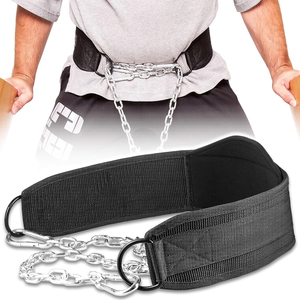 Powerlifting Dip Belt con costuras reforzadas y hebilla, con soporte trasero Fitness Weighted Dip Belts POR INCREÍBLES - Product Image 2