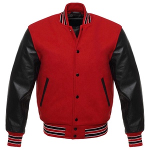 Chaqueta Varsity de Béisbol de Invierno para Hombre con Logotipo Personalizado, Holgada, Informal, con Cuello Alto, Resistente al Viento, de Lana/Poliéster para Juego Competitivo - Product Image 1