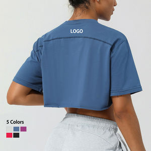 Top corto para deportes al aire libre para mujer para baile, correr, yoga, transpirable y de secado rápido, Top deportivo - Product Image 2