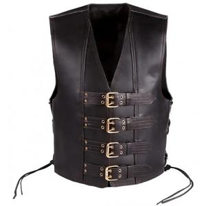 Gilet de moto en cuir véritable personnalisé Gilet de moto en cuir épais Gilet de moto de haute qualité - Product Image 1