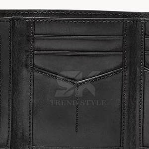 กระเป๋าสตางค์หนังแท้คุณภาพสูงแบบพับสามตอน ดีไซน์ใหม่ กระเป๋าสตางค์หนัง PU ผู้ชายแบบพับสามตอน  ลดราคา - Product Image 3
